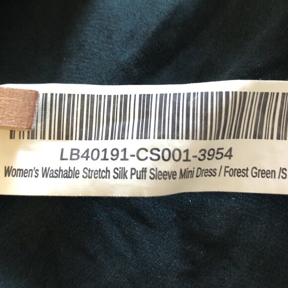 Quince Womens Washable Stretch Silk Puff Sleeve Mini Dress Size S Forest Green - Picture 11 of 11